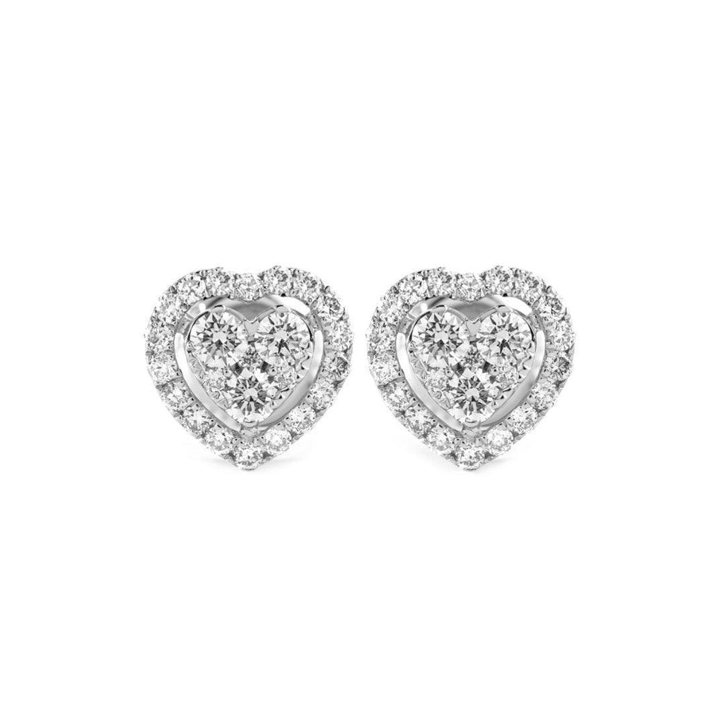 Diamond & Gold Heart Illusion Earrings - Johnny Dang & Co