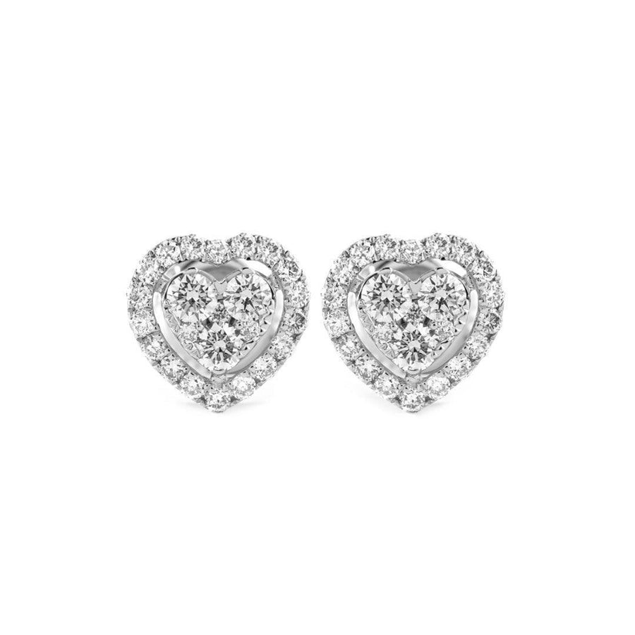 Diamond & Gold Heart Illusion Earrings - Johnny Dang & Co
