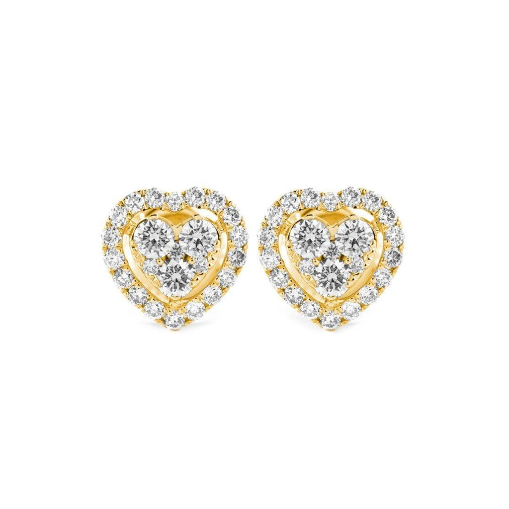 Diamond & Gold Heart Illusion Earrings - Johnny Dang & Co