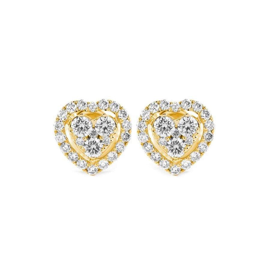Diamond & Gold Heart Illusion Earrings - Johnny Dang & Co