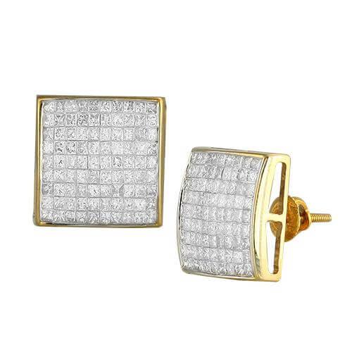 14KY 1.75CTW SQUARE DOME EARRINGS - Johnny Dang & Co