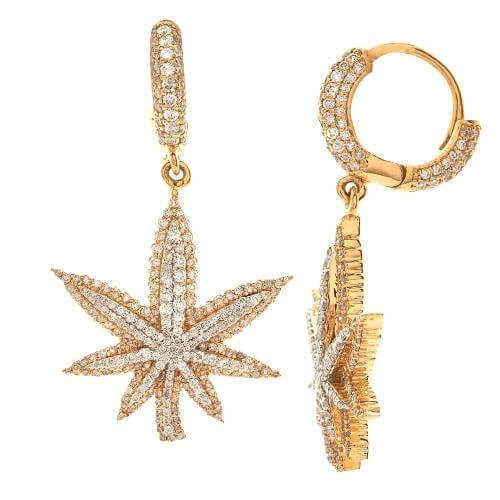 10KY+W 1.50CTW DIAMOND HUGGIES WITH DANGLING - Johnny Dang & Co