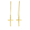 14K Gold Small Cross Threader Earring - Johnny Dang & Co