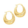 14K Gold Graduated Open Pattern Hoop Earring - Johnny Dang & Co