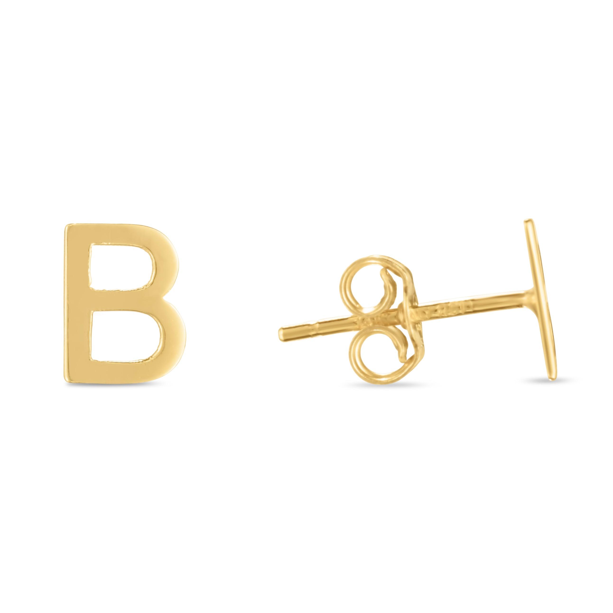 14K Gold Initial 'A Through Z' Stud Earring - Johnny Dang & Co