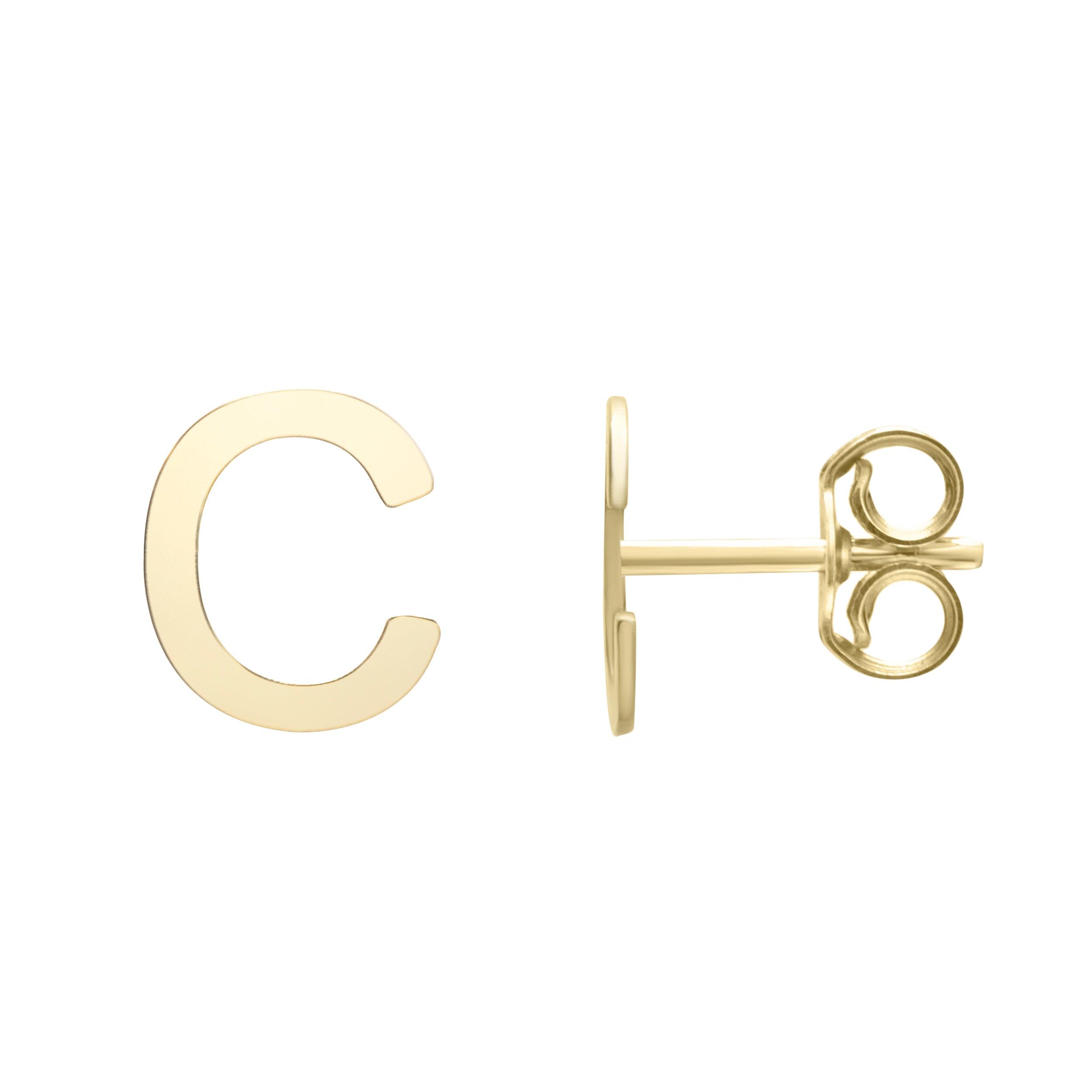 14K Gold Initial 'A Through Z' Stud Earring - Johnny Dang & Co