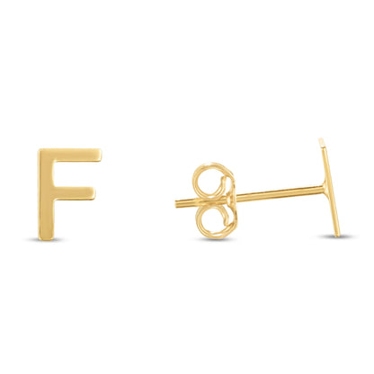 14K Gold Initial 'A Through Z' Stud Earring - Johnny Dang & Co