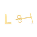 14K Gold Initial 'A Through Z' Stud Earring - Johnny Dang & Co
