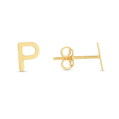 14K Gold Initial 'A Through Z' Stud Earring - Johnny Dang & Co