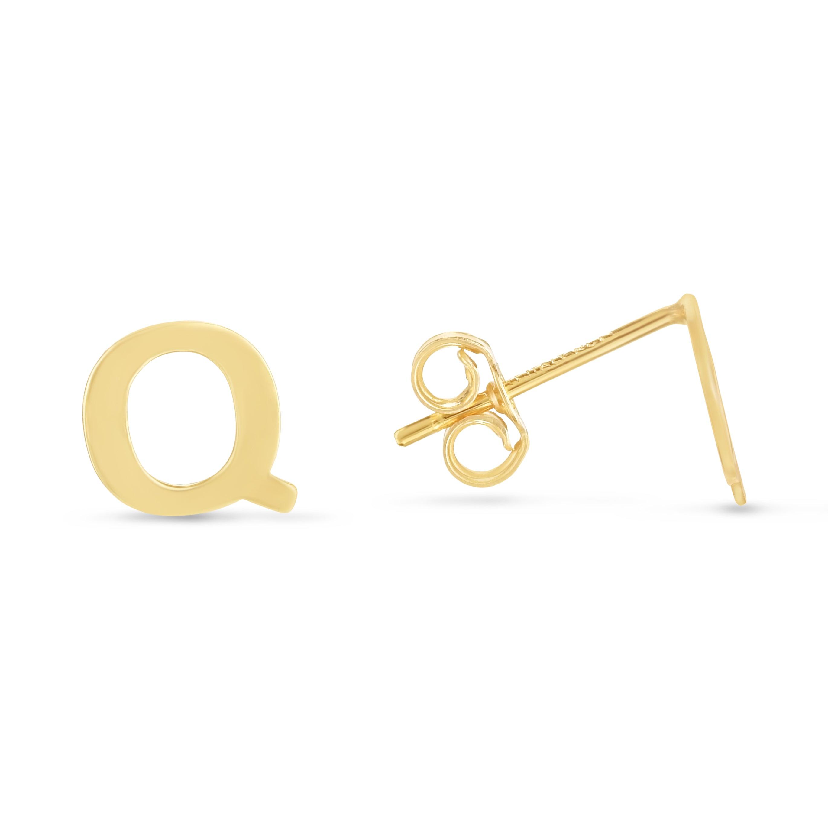 14K Gold Initial 'A Through Z' Stud Earring - Johnny Dang & Co