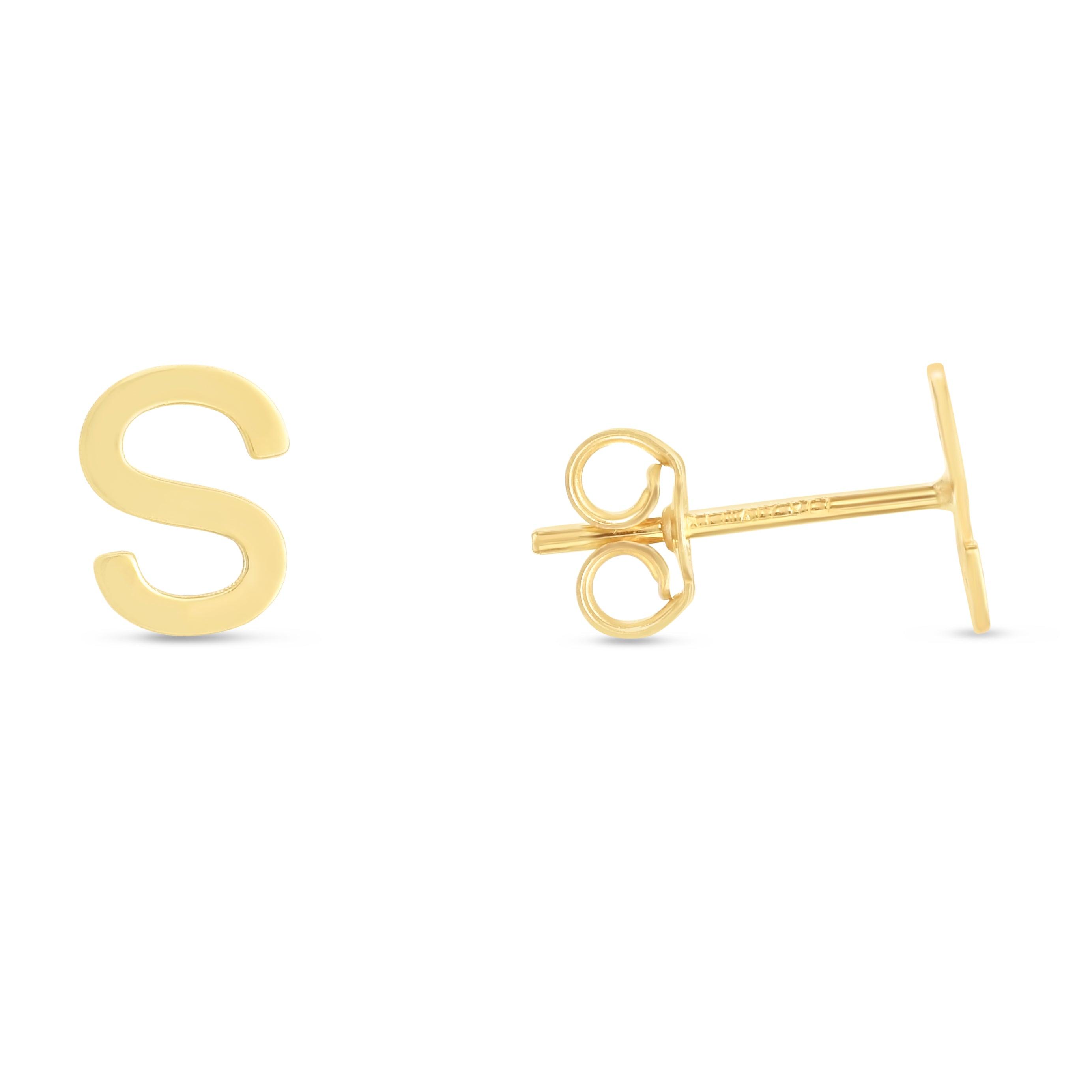 14K Gold Initial 'A Through Z' Stud Earring - Johnny Dang & Co