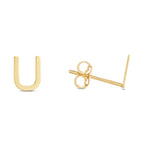 14K Gold Initial 'A Through Z' Stud Earring - Johnny Dang & Co