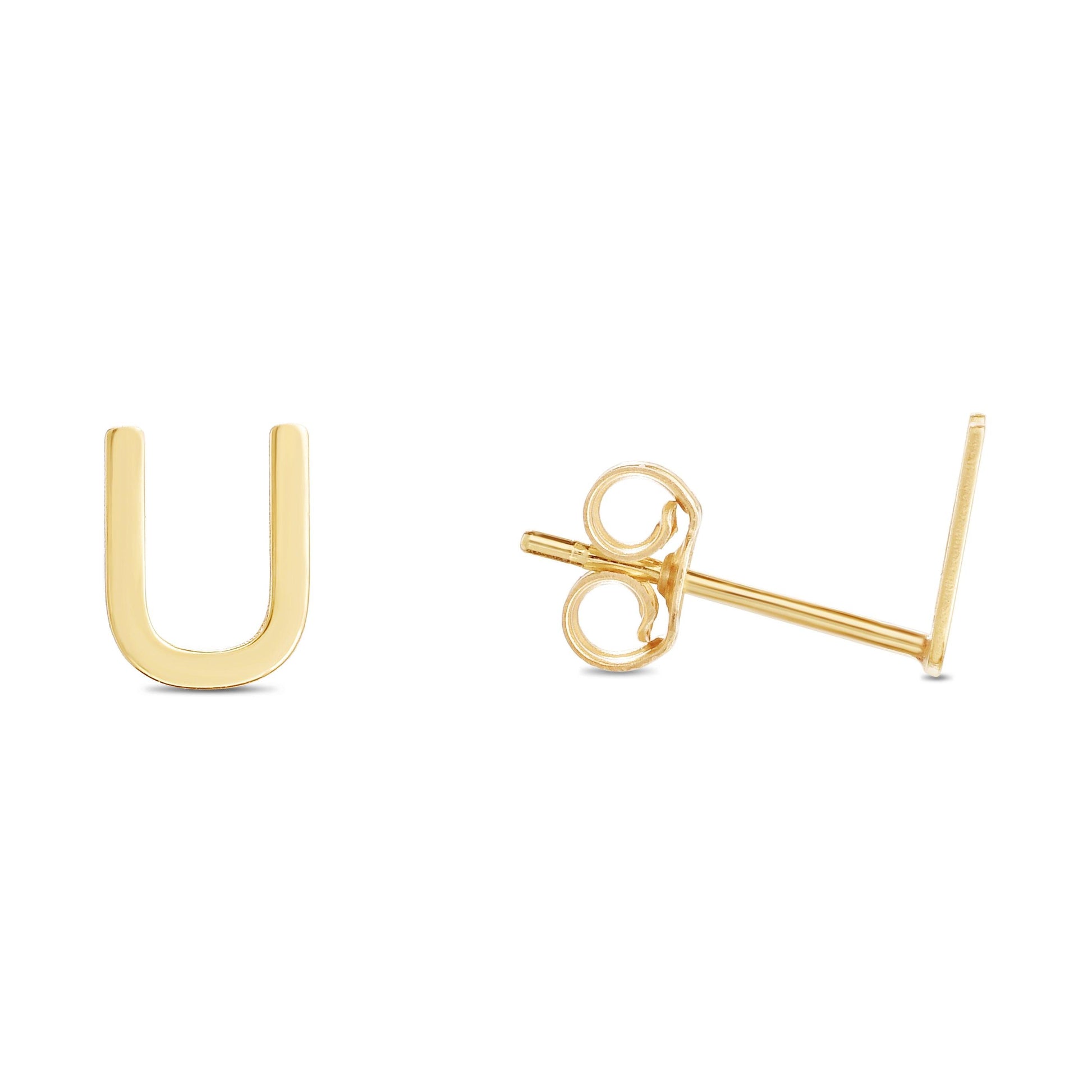 14K Gold Initial 'A Through Z' Stud Earring - Johnny Dang & Co