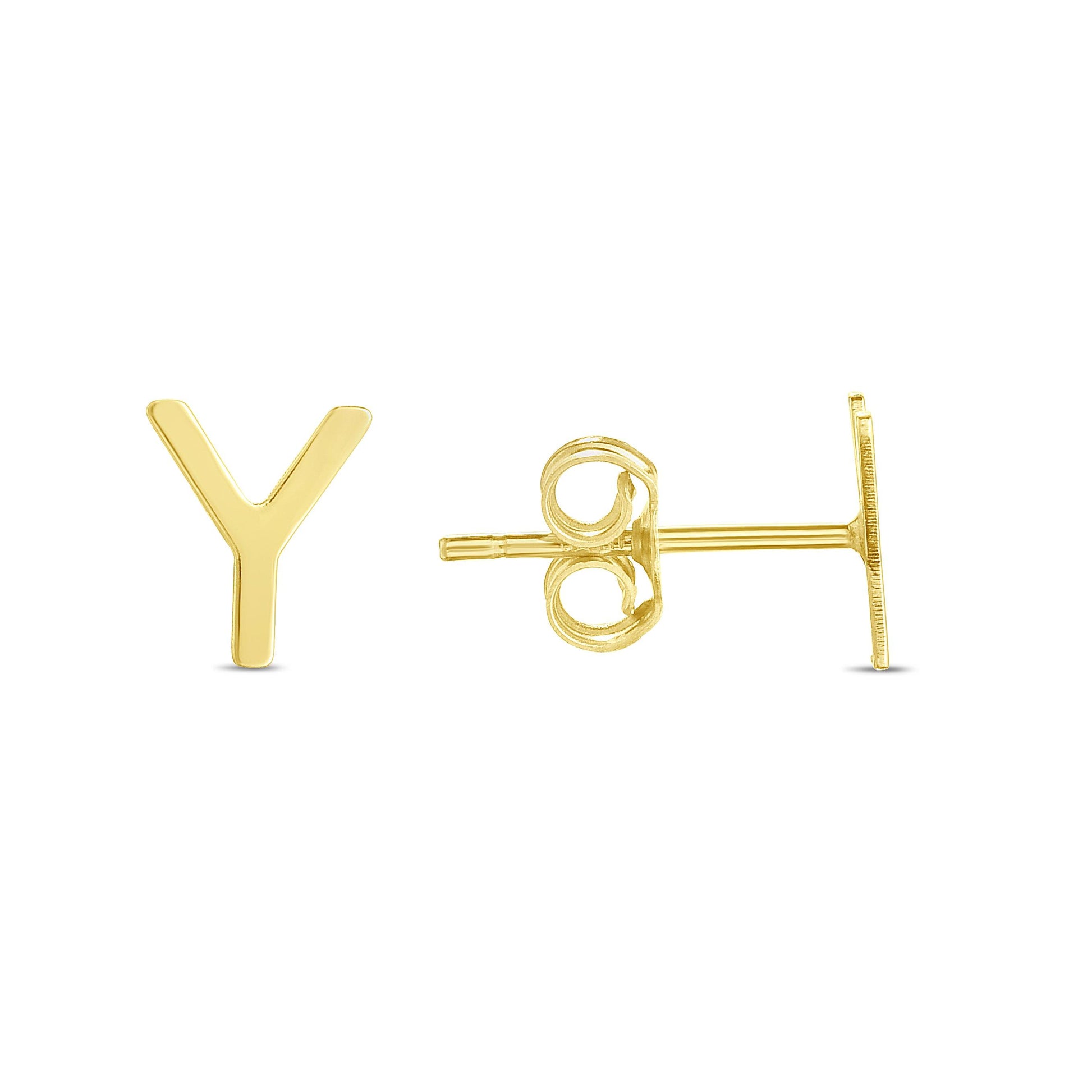 14K Gold Initial 'A Through Z' Stud Earring - Johnny Dang & Co