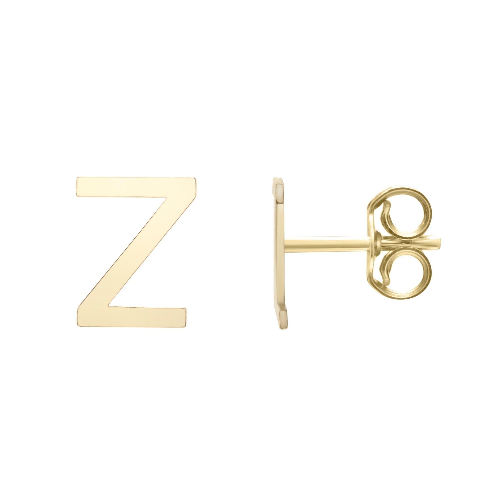 14K Gold Initial 'A Through Z' Stud Earring - Johnny Dang & Co