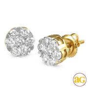 14KY 1.00CTW DIAMOND V-PRONG FLOWER EARRINGS - Johnny Dang & Co