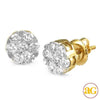 14KY 1.00CTW DIAMOND V-PRONG FLOWER EARRINGS - Johnny Dang & Co