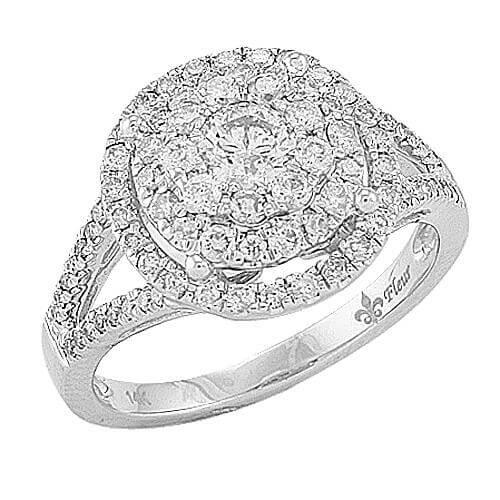 14KW 1.05CTW DIAMOND FLEUR RING [0.27CT CTR] - Johnny Dang & Co