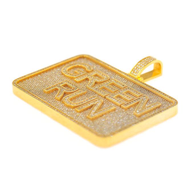 CUSTOM DIAMOND GREEN RUN PENDANT - Johnny Dang & Co