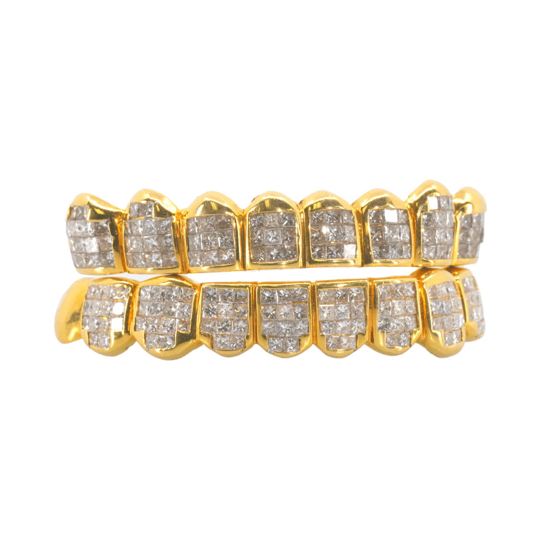 10K VS Princess Cut Diamond Invisible Set Grillz - Johnny Dang & Co