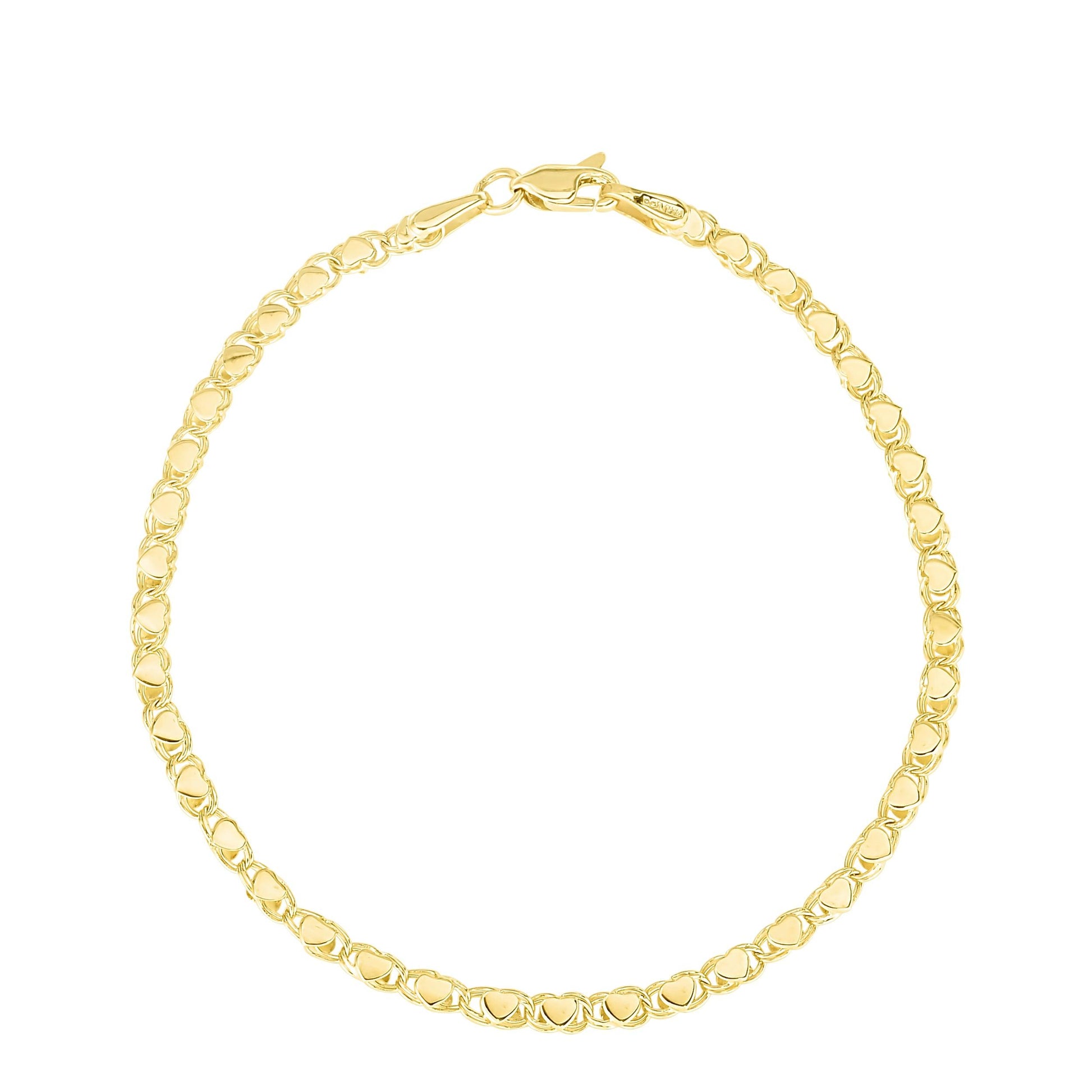 14K Gold 3mm Heart Chain - Johnny Dang & Co