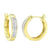 14KY 1.00CTW DIAMOND TWO ROW PRINCESS CUT HOOP - Johnny Dang & Co