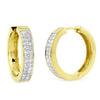 14K 1.75CTW PRINCESS CUT DIAMOND INVISIBLE SET HOOPS - Johnny Dang & Co