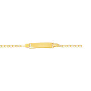 Kids 14kt 6 inches Yellow Gold Shiny Mariner Link ID Bracelet with Lobster Clasp - Johnny Dang & Co