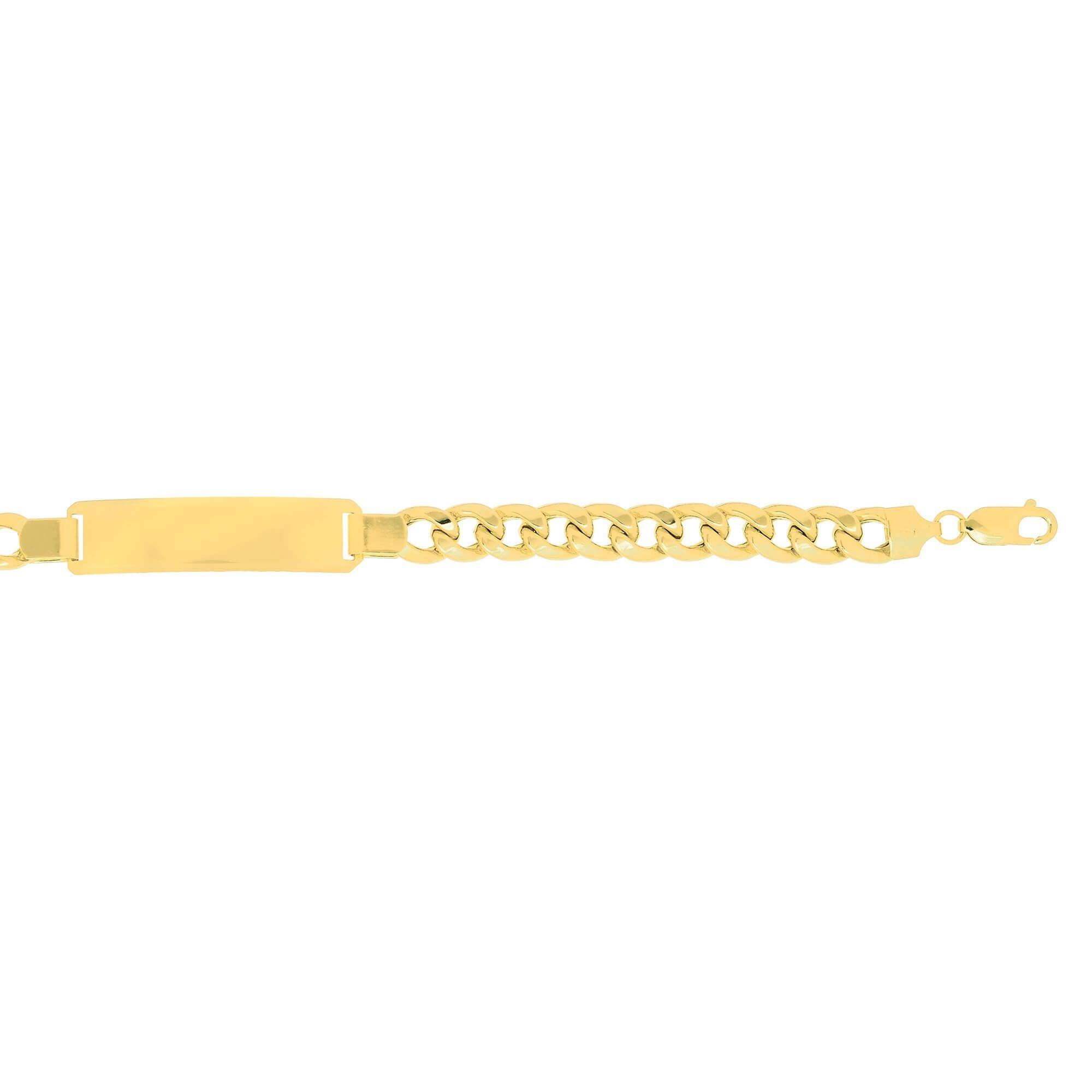 14kt 8.5 inches Yellow Gold 7.8mm Lite Miami Cuban Link ID-Bracelet with Lobster Clasp - Johnny Dang & Co