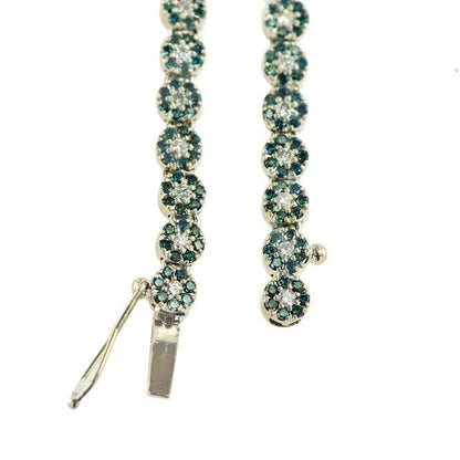 JDN102.4 - BLUE DIAMOND FLOWER CHAIN - Johnny Dang & Co