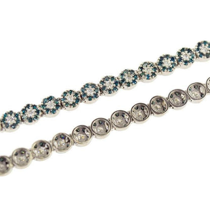 JDN102.4 - BLUE DIAMOND FLOWER CHAIN - Johnny Dang & Co