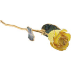 JDSP61-9148 LACQUERED YELLOW ROSE WITH GOLD TRIM - Johnny Dang & Co