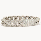 JDB1013 - Silver Baguette Cuban Bracelet - Johnny Dang & Co