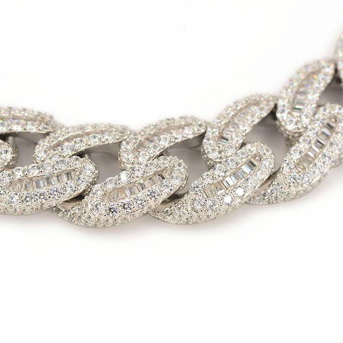 JDB1012 - Silver Baguette Cuban Bracelet - Johnny Dang & Co