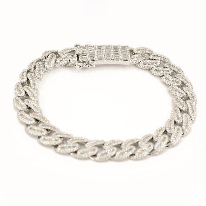 JDB1012 - Silver Baguette Cuban Bracelet - Johnny Dang & Co
