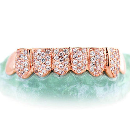 8 TEETH 6 WITH DIAMONDSHONEYCOMB PRONG SETTING - Johnny Dang & Co
