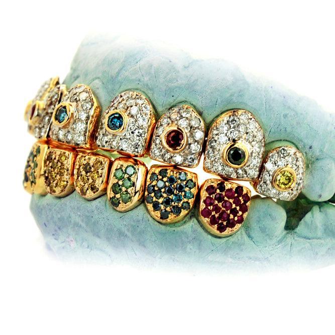 JDTK-G60-3 Ornaments Individual Permanent Colorful Diamond Grill - Johnny Dang & Co