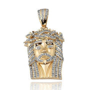 10KY 0.40CTW DIAMOND JESUS PENDANT - Johnny Dang & Co