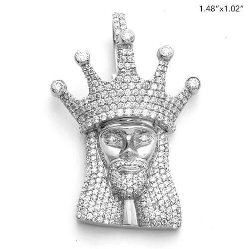 10KW 2.00CTW DIAMOND KING JESUS PENDANT - Johnny Dang & Co