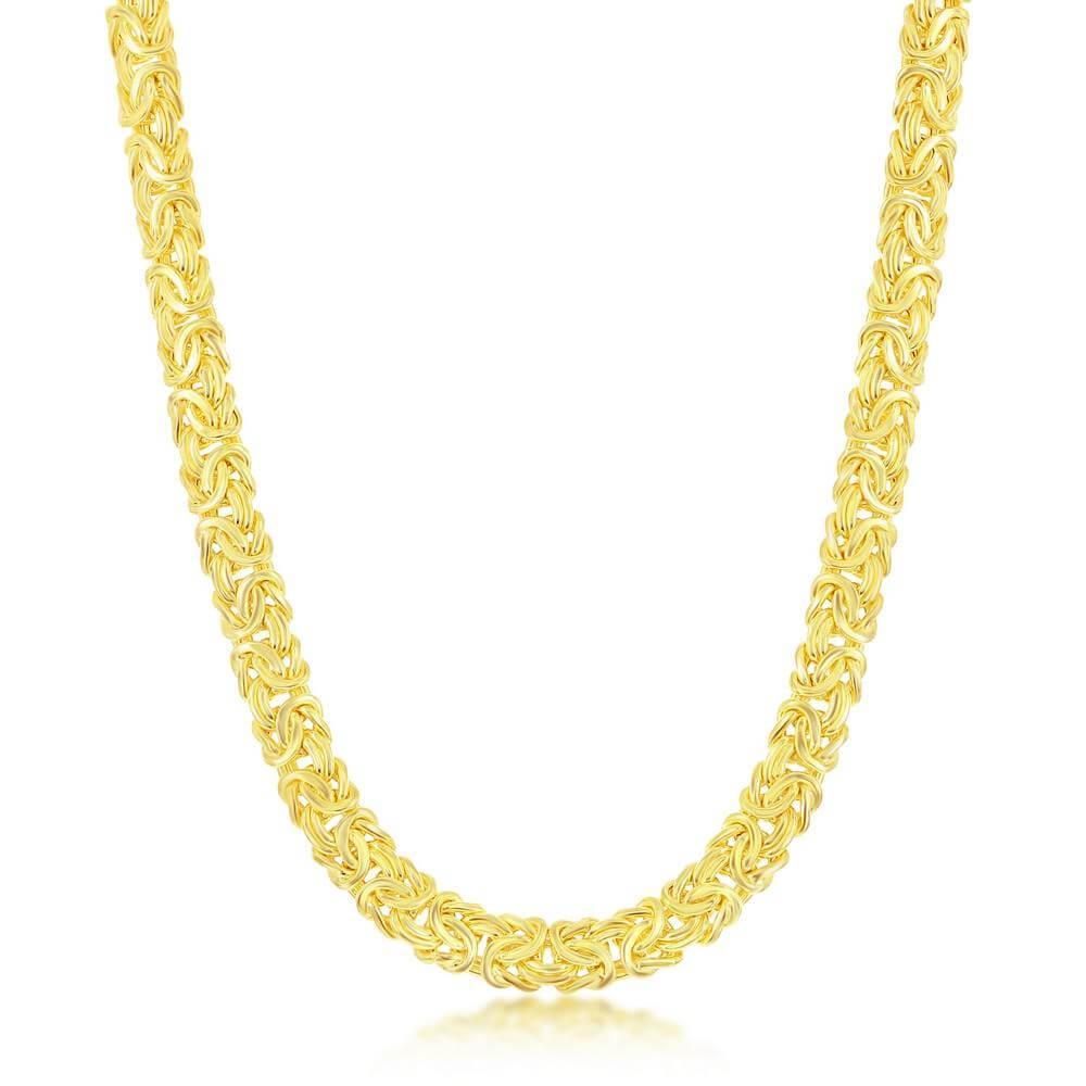Sterling Silver Classic Byzantine Necklace - Gold Plated - Johnny Dang & Co