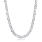 Sterling Silver Classic Byzantine Necklace - Rhodium Plated - Johnny Dang & Co