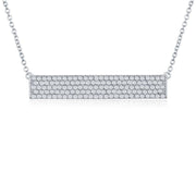 Sterling Silver CZ Bar Necklace - Johnny Dang & Co