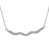 Sterling Silver CZ Wavy Bar Necklace - Johnny Dang & Co