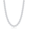 Sterling Silver Round Halo Cubic Zirconia Tennis Necklace - Johnny Dang & Co