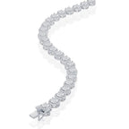 Sterling Silver Round Halo Cubic Zirconia Tennis Necklace - Johnny Dang & Co