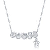 Sterling Silver SWEET CZ Flower Charm Necklace Choker Length - Johnny Dang & Co
