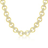 Sterling Silver Micro Pave CZ Linked Necklace - Gold Plated - Johnny Dang & Co