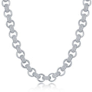 Sterling Silver Micro Pave CZ Linked Necklace - Johnny Dang & Co