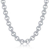 Sterling Silver Micro Pave CZ Linked Necklace - Johnny Dang & Co