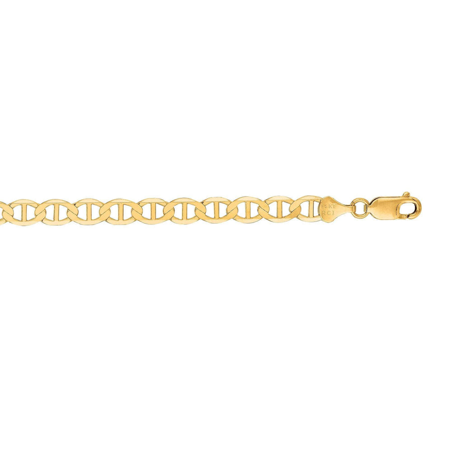 14kt 20 inches Yellow Gold 6.3mm Diamond Cut Mariner Link Chain with Lobster Clasp - Johnny Dang & Co